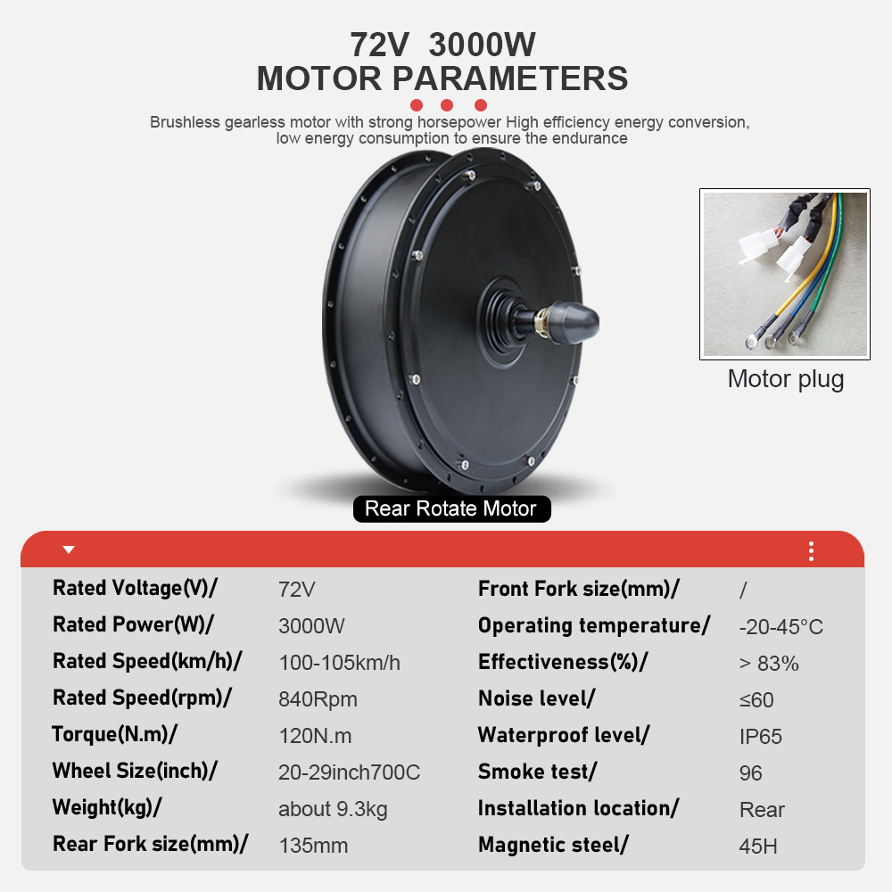 Electric Bike Motor 72V 3000W  - Ebike Conversion Kit 72V 3000W review and price