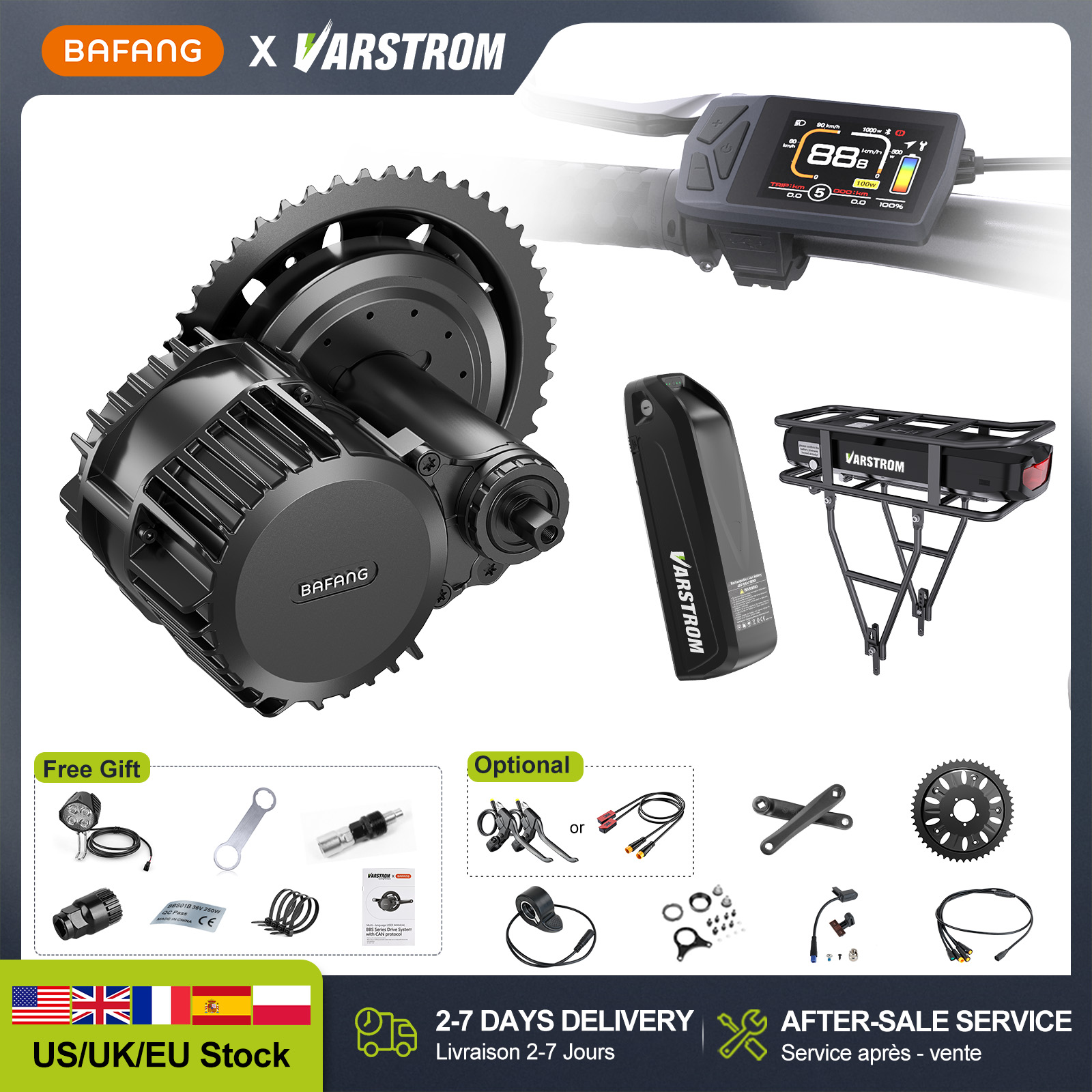 [US Stock]Bafang 48V Mid Drive - Bafang Bbshd 1000W Conversion Kit review and price